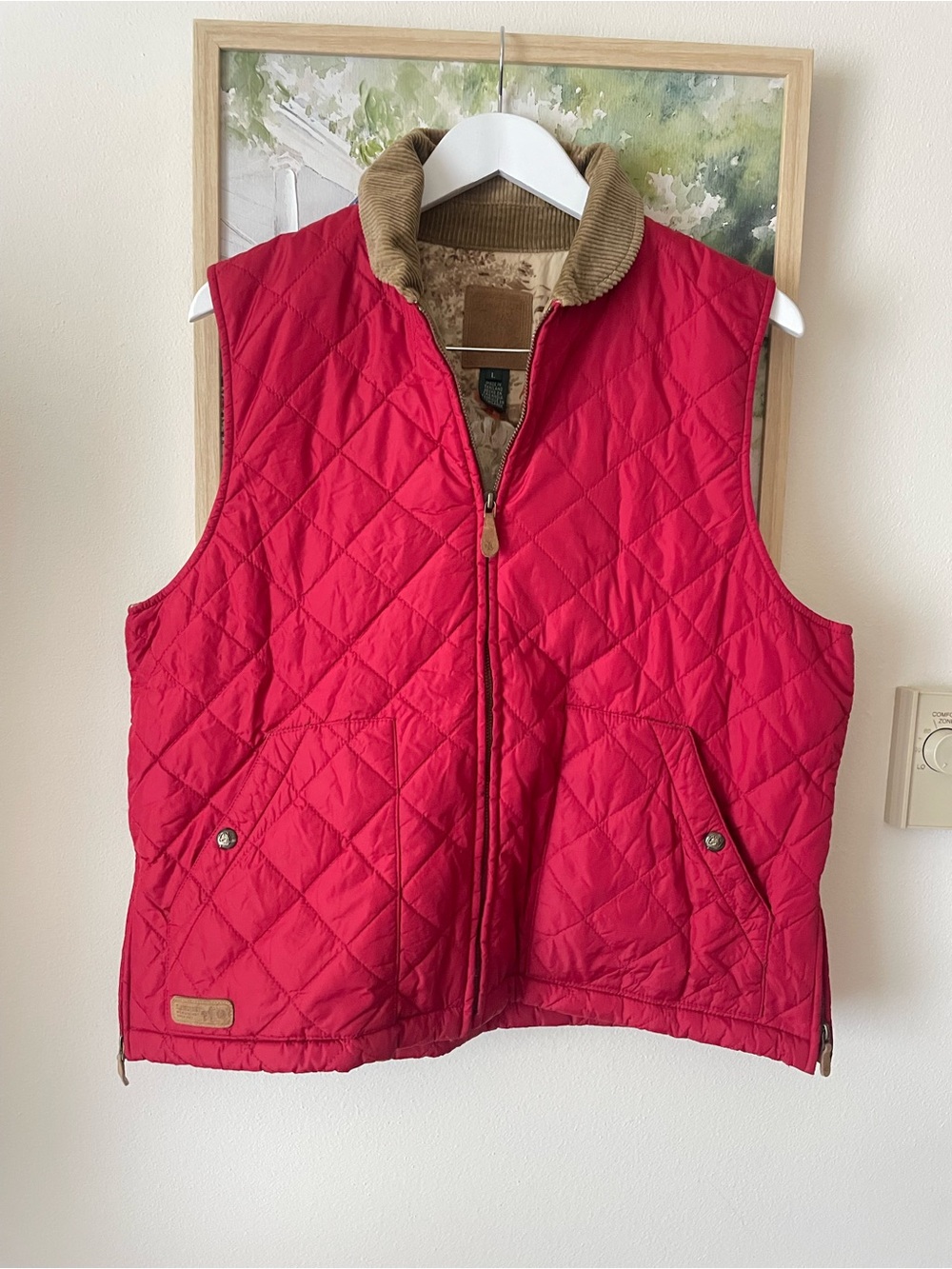 Ralph Lauren Vintage 90s Y2K Quilted Corduroy Collar Barn Chore Vest Jacket